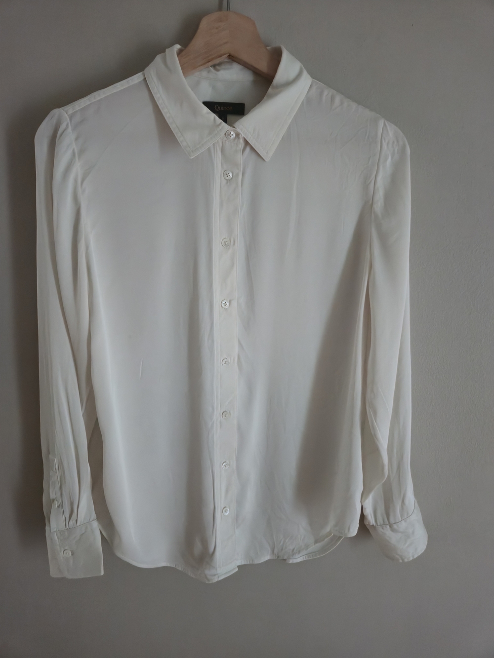 Quince Washable Stretch Silk BlouseIvory Ivory Size Small EUC - Picture 5 of 13